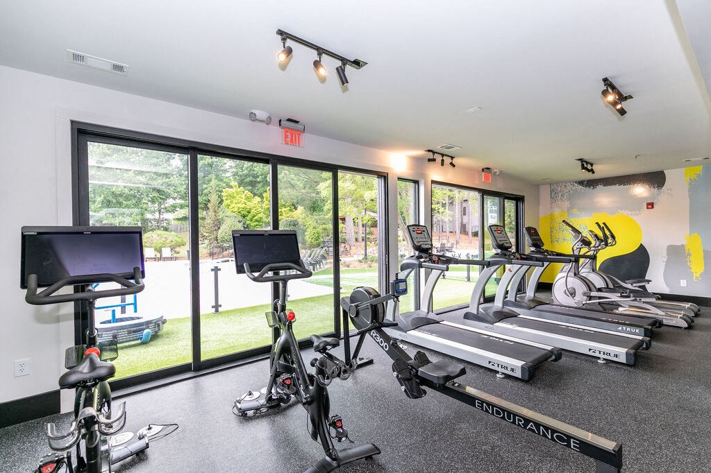 Gym equipments at Elme Marietta Apartments, Marietta, GA, 30067