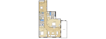 2 Bed2 Bath 1188sf Floor Plan at Clayborne Apartments, Alexandria, VA