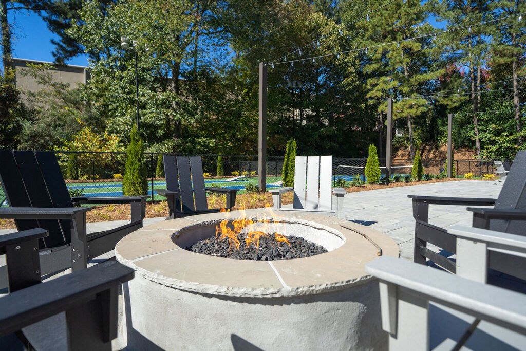 Fire pit at Elme Cumberland Apartments, Smyrna, GA, 30080