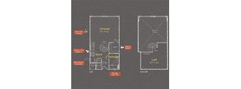 Studio 1 bathroom floor plan H at The Maxwell Apartments, Virginia, 22203