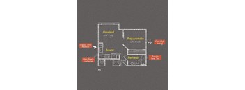 1 bedroom 1 bathroom Floor plan at The Maxwell Apartments, Virginia