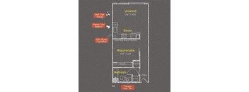 1 bedroom 1 bathroom Floor plan C at The Maxwell Apartments, Arlington, VA