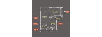 1 bedroom 1 bathroom Floor plan G at The Maxwell Apartments, Virginia