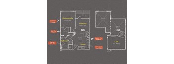 1 bedroom 1 bathroom Floor plan M at The Maxwell Apartments, Arlington, Virginia