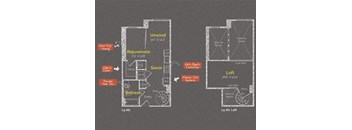 Studio 1 bathroom floor plan A at The Maxwell Apartments, Arlington, VA
