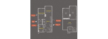 Studio 1 bathroom floor plan I at The Maxwell Apartments, Arlington, Virginia