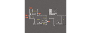 2 bedroom 2 bathroom Floor plan D at The Maxwell Apartments, Arlington, Virginia