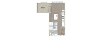 1 Bed/1 Bath-A1A floor plan at Trove Apartments, Virginia, 22204