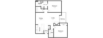 2 bedroom florplan at Elme Leesburg, Leesburg, VA, 20176