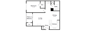 1 Bed | 1 Bath - A1B Floor Plan at Elme Dulles, Herndon