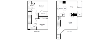 2 Bed | 2 Bath - B2G Floor Plan at Elme Dulles, Herndon