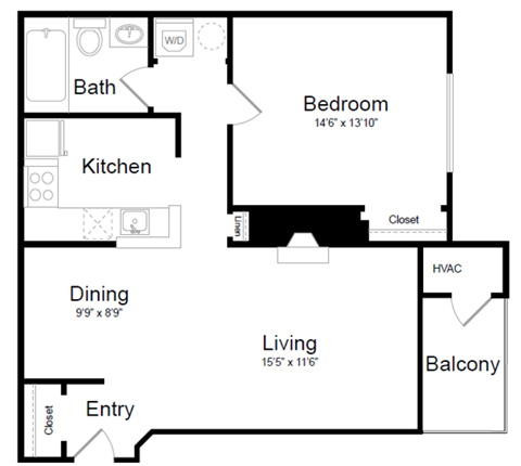 McDowell - A1B Floor Plan at Elme Manassas, Manassas, 20109
