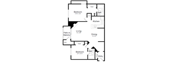 a floor plan of a house with a bedroom and a living room