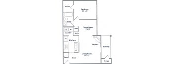 1 Bed 1 Bath Floor Plan at Elme Germantown, Maryland, 20876