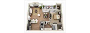 a floor plan of a house with a balcony at Elme Druid Hills, Atlanta, 30329