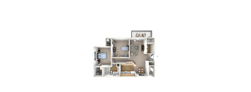 2 bed 1 bath floor plan L at Elme Conyers Apartments, Gorgia