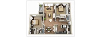 a floor plan of a house with a bedroom and a living room at Elme Druid Hills, Atlanta