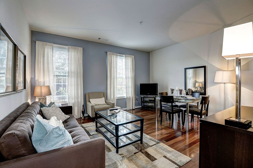 Modern Living Room at Clayborne Apartments, Virginia, 22314
