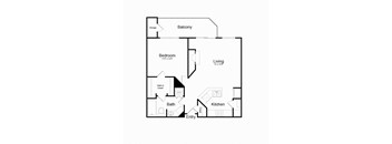 1 Bedroom 1 Bath Floor Plan at Elme Alexandria, Virginia, 22304