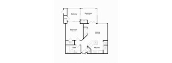 1 Bedroom 1 Bathroom Floor Plan at Elme Alexandria, Alexandria, VA, 22304