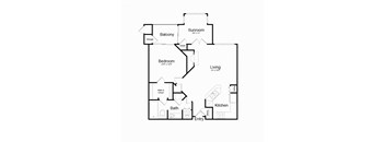 1 Bedroom Floor Plan at Elme Alexandria, Alexandria, VA