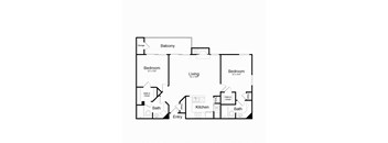 2 Bedroom Floor Plan at Elme Alexandria, Alexandria, 22304