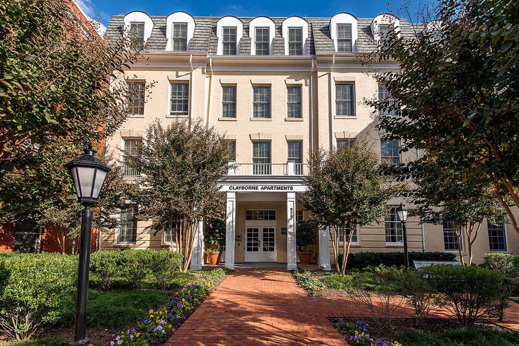 Elegant Exterior View at Clayborne Apartments, Alexandria, Virginia