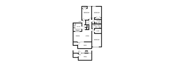 3 bed 2 bath floor plan at Elme Cumberland Apartments, Smyrna, GA, 30080