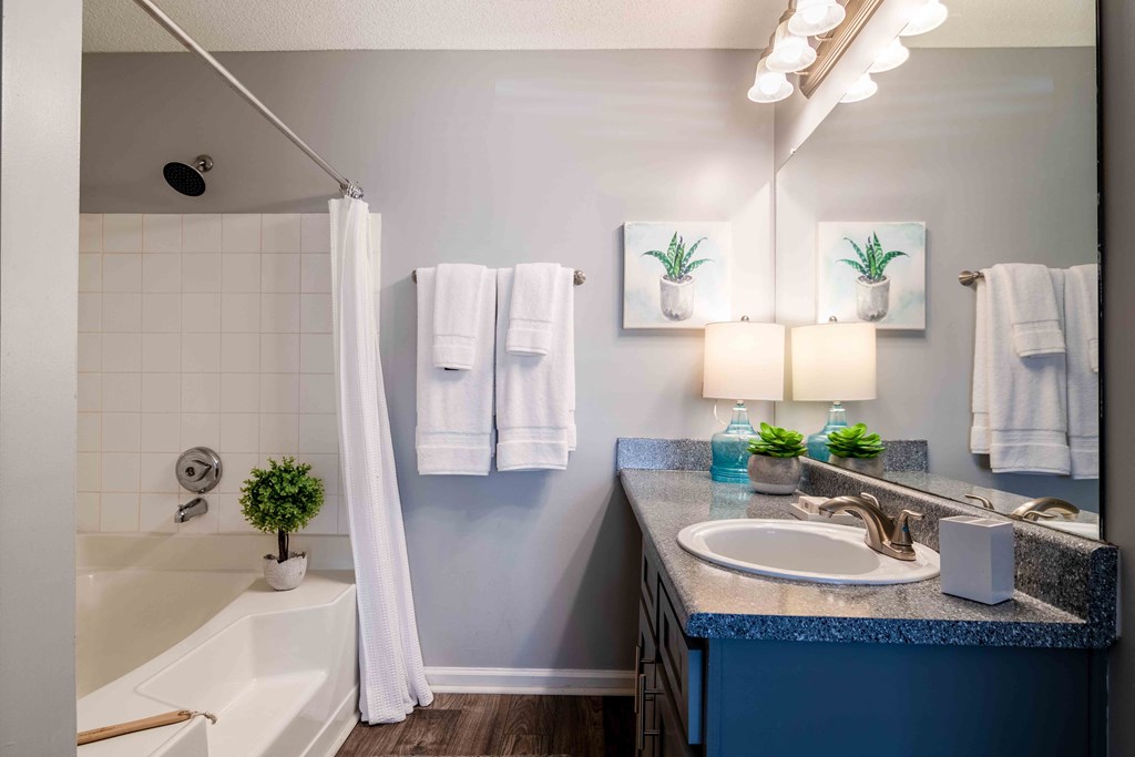 Bathroom at Elme Eagles Landing in Stockbridge, GA