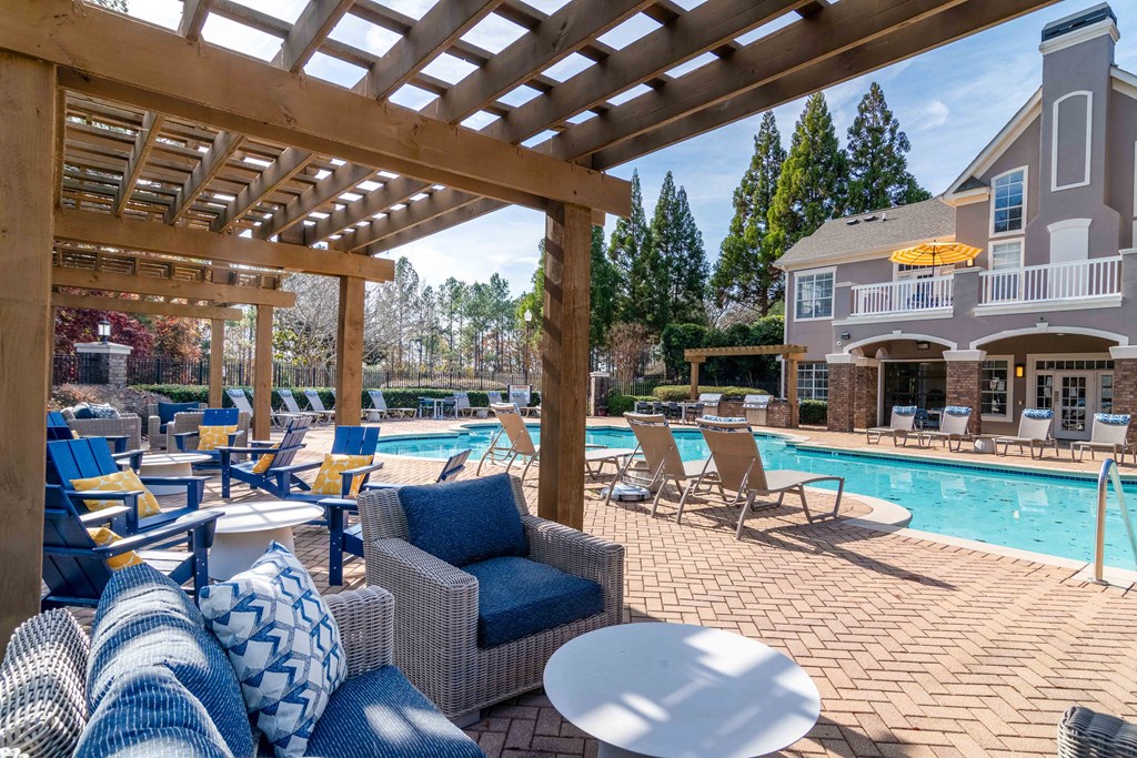 Poolside Deck at Elme Eagles Landing in Stockbridge, GA
