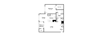 1 Bed | 1 Bath - A1C Floor Plan at Elme Dulles, Herndon, 20171