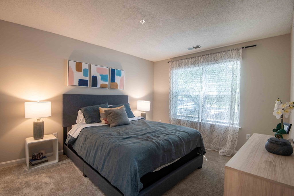 Spacious bedroom at Elme Germantown, Germantown Maryland