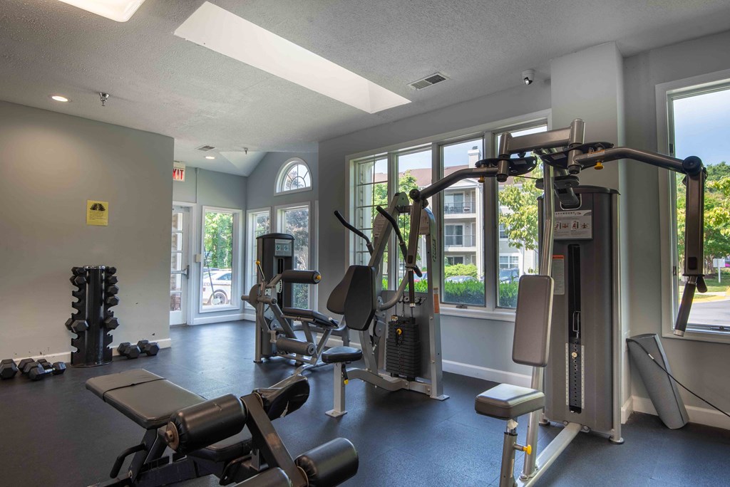 Fitness Center at Elme Germantown, Germantown, Maryland. 