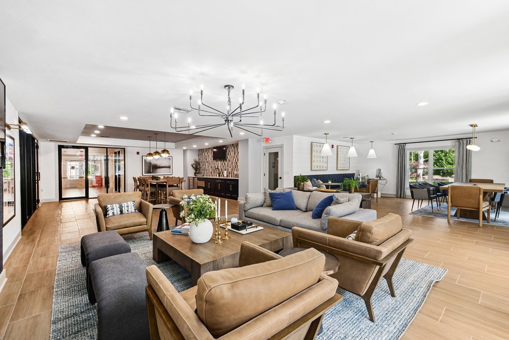 A modern living room at Elme Sandy Springs Apartments, Atlanta, GA, 30350