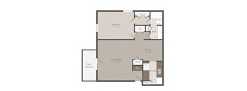 1 bed 1 bath floor plan at Elme Sandy Springs Apartments, Atlanta, GA, 30350