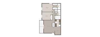 2 bed 2 bath floor plan at Elme Sandy Springs Apartments, Georgia