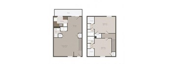 2 bed 2.5 bath floor plan at Elme Sandy Springs Apartments, Atlanta, Georgia