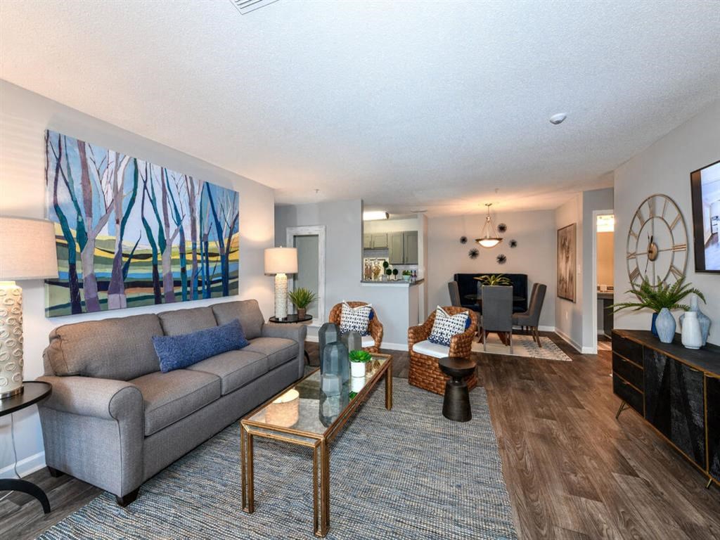 Living Room at Elme Eagles Landing in Stockbridge, GA