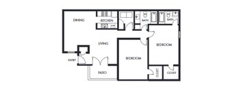 2 bed 2 bath floor plan B at Elme Marietta Apartments, Marietta, GA