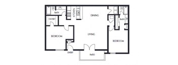 2 bed 2 bath floor plan D at Elme Marietta Apartments, Georgia