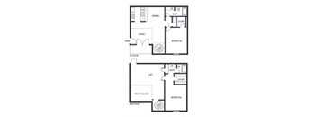 2 bed 2 bath floor plan E at Elme Marietta Apartments, Georgia, 30067