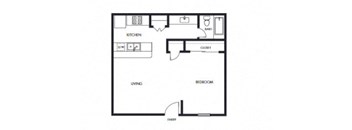 Studio floor plan at Elme Marietta Apartments, Marietta, Georgia