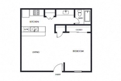 Studio floor plan at Elme Marietta Apartments, Marietta, Georgia