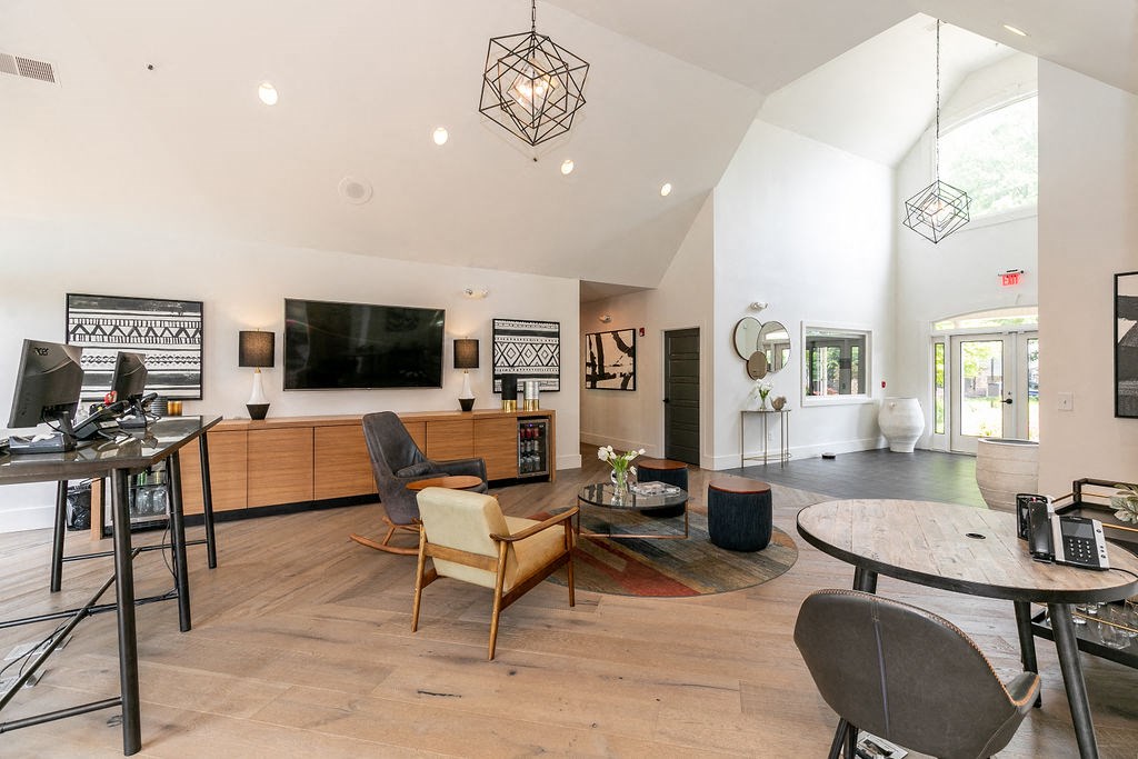 Clubroom area at Elme Marietta Apartments, Marietta, GA, 30067