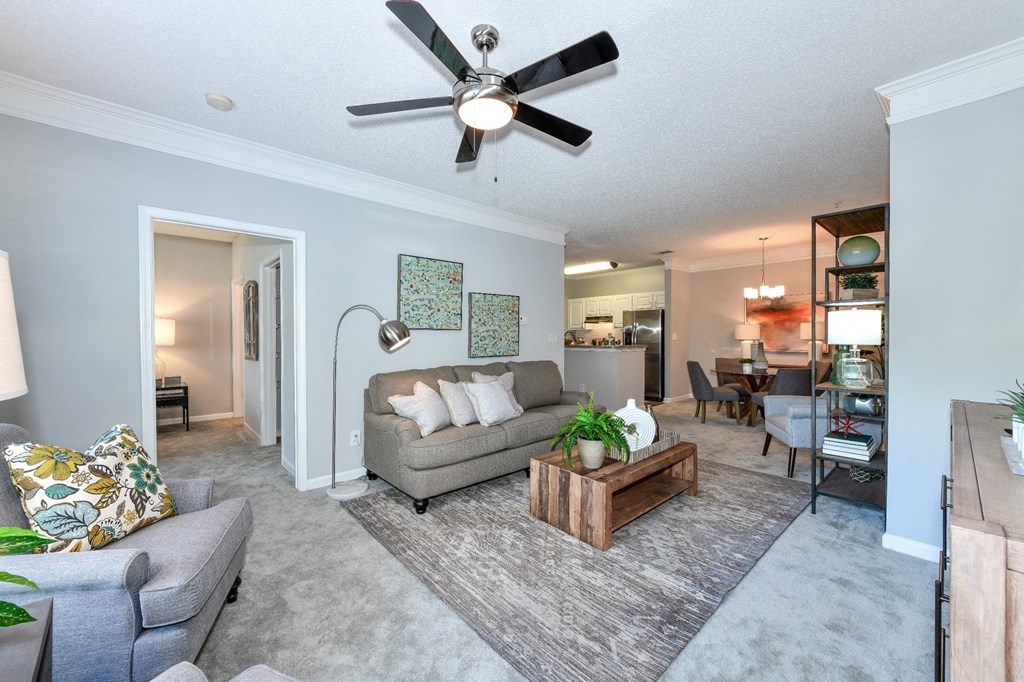 Living Room at Elme Eagles Landing in Stockbridge, GA