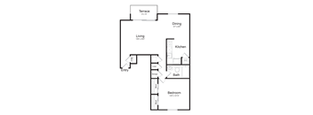 1 bedroom apartment floorplan at Watkins Mill.
