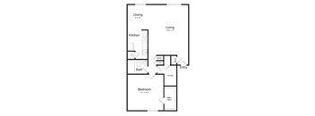 1 bedroom apartment floorplan at Watkins Mill.