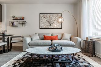 Living Room decor at Trove Apartments, Arlington, VA, 22204