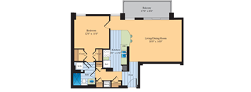a floor plan of a bedroom apartment at The Ashby at McLean, McLean