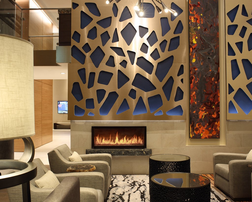 Lobby Fireplace at The Maxwell Apartments, Arlington, Virginia